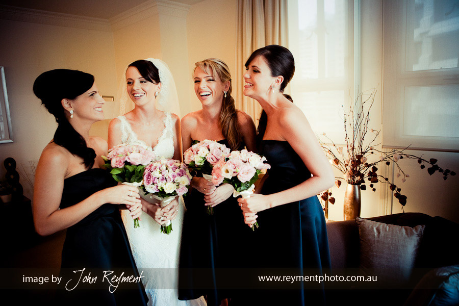 Bride and bridesmaids, wedding photographer Brisbane, John Reyment