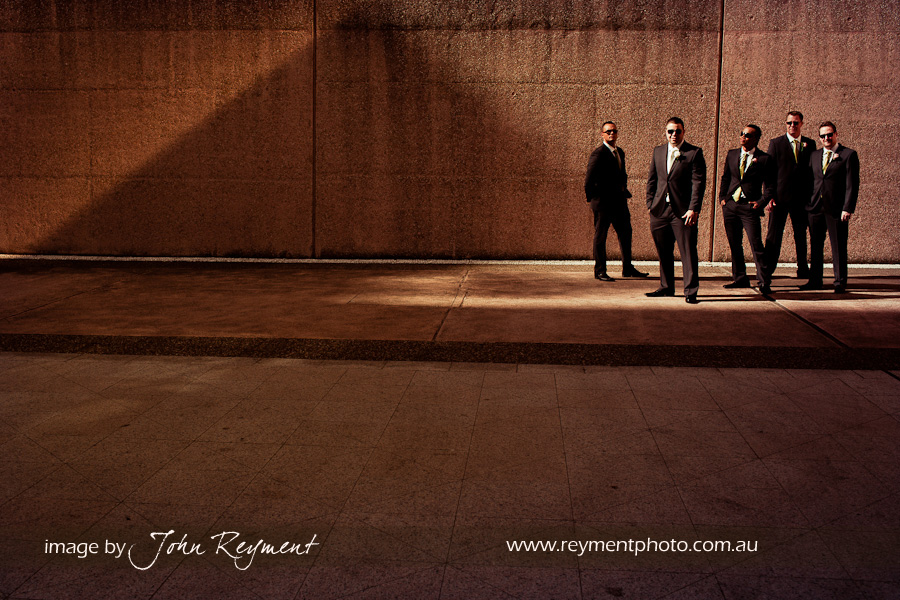 Brisbane wedding photography, Reyment Photographics, Groomsmen at St Stephen's Cathedral