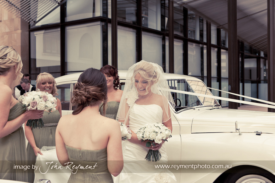 Brisbane wedding photography, Reyment Photographics, Bridal cars at St Stephen's Cathedral