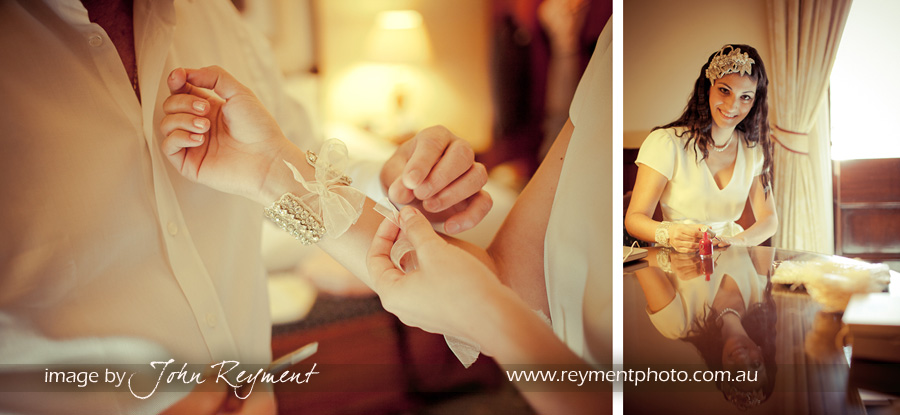 Bride preparations, Conrad Hotel, Brisbane wedding photographer Reyment Photographics