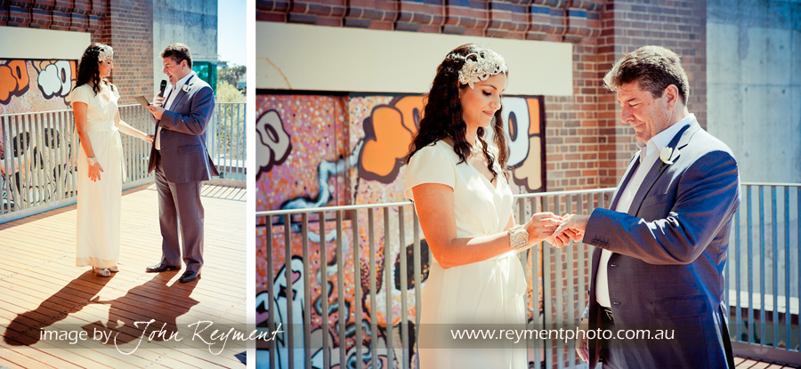 Wedding ceremony at Brisbane Powerhouse, Brisbane wedding photographer Reyment Photographics