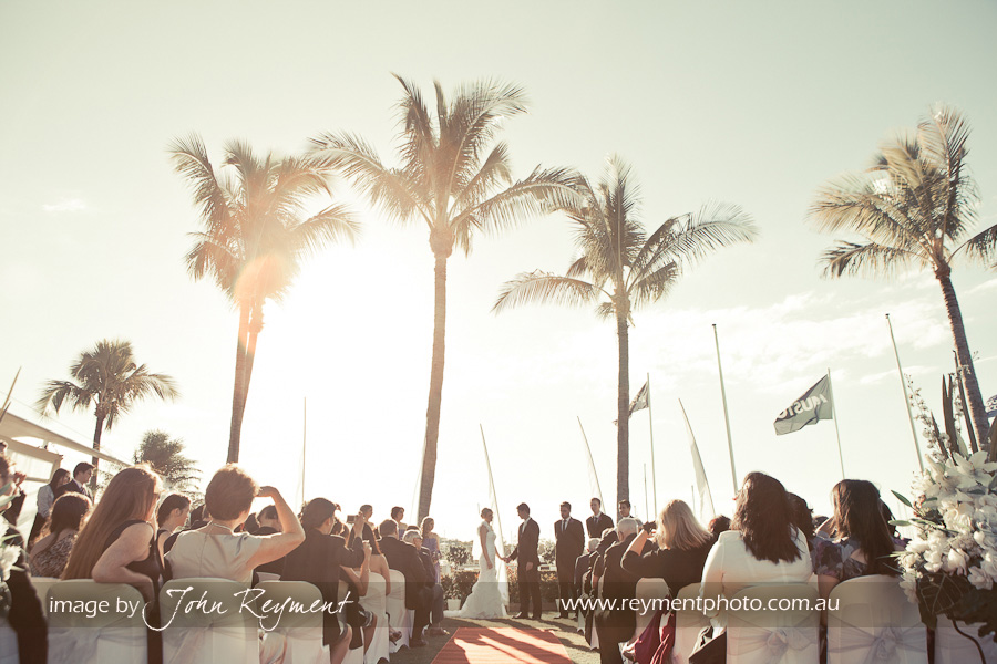 Wedding ceremony, Royal Queensland Yacht Squadron, Manly, Brisbane wedding photography, Reyment Photographics