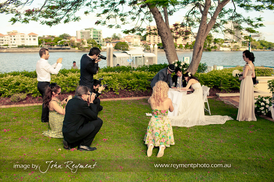 Garden ceremony, The Landing at Dockside, Kangaroo Point, Brisbane wedding photographer, Reyment Photographics