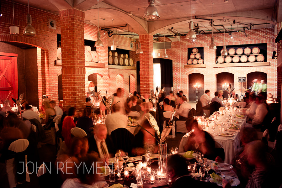 Barrel Hall Sirromet Winery wedding reception by Brisbane wedding photographer John Reyment