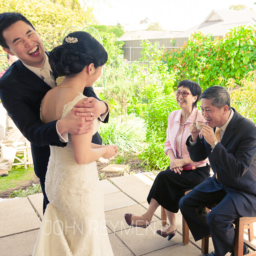 Tea ceremony, Tania & Justin's Adelaide wedding by wedding photographer John Reyment