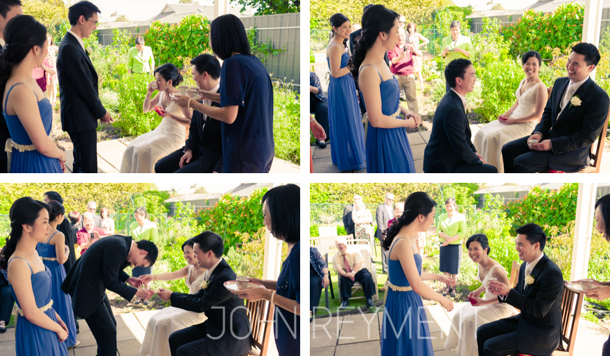 Tea ceremony, Tania & Justin's Adelaide wedding by wedding photographer John Reyment