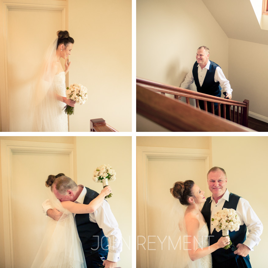 bride & father of the bride by Coorparoo wedding photographer John Reyment