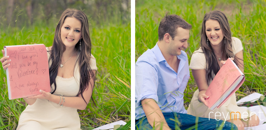 Valentines day picnic, red roses, engagement portrait